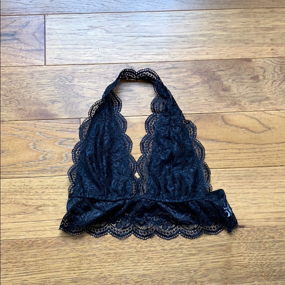 Black halter bralette